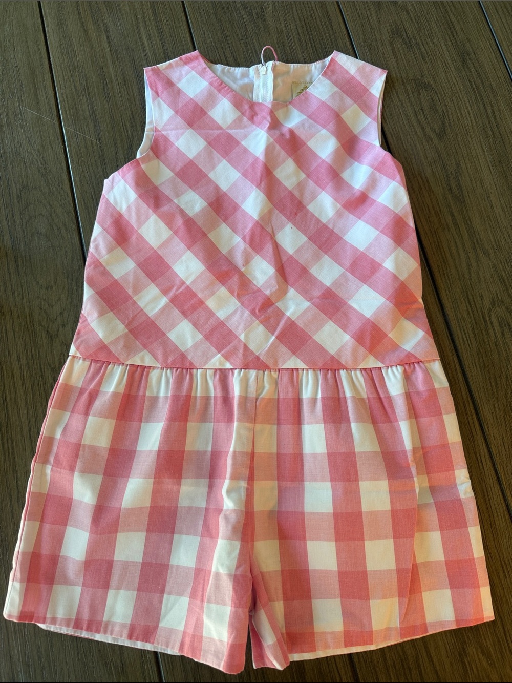 The Beaufort Bonnet Company Pink and White Gingham Romper